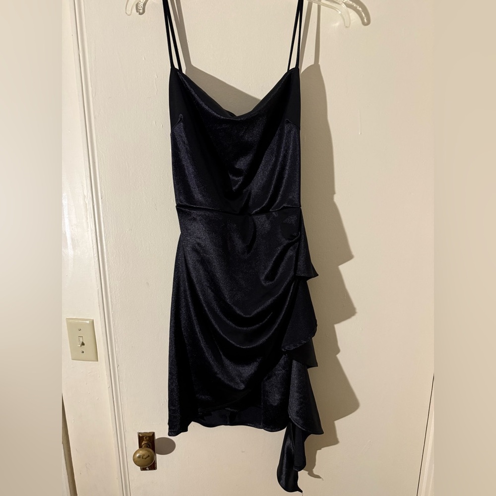 Elegant Black Satin dress